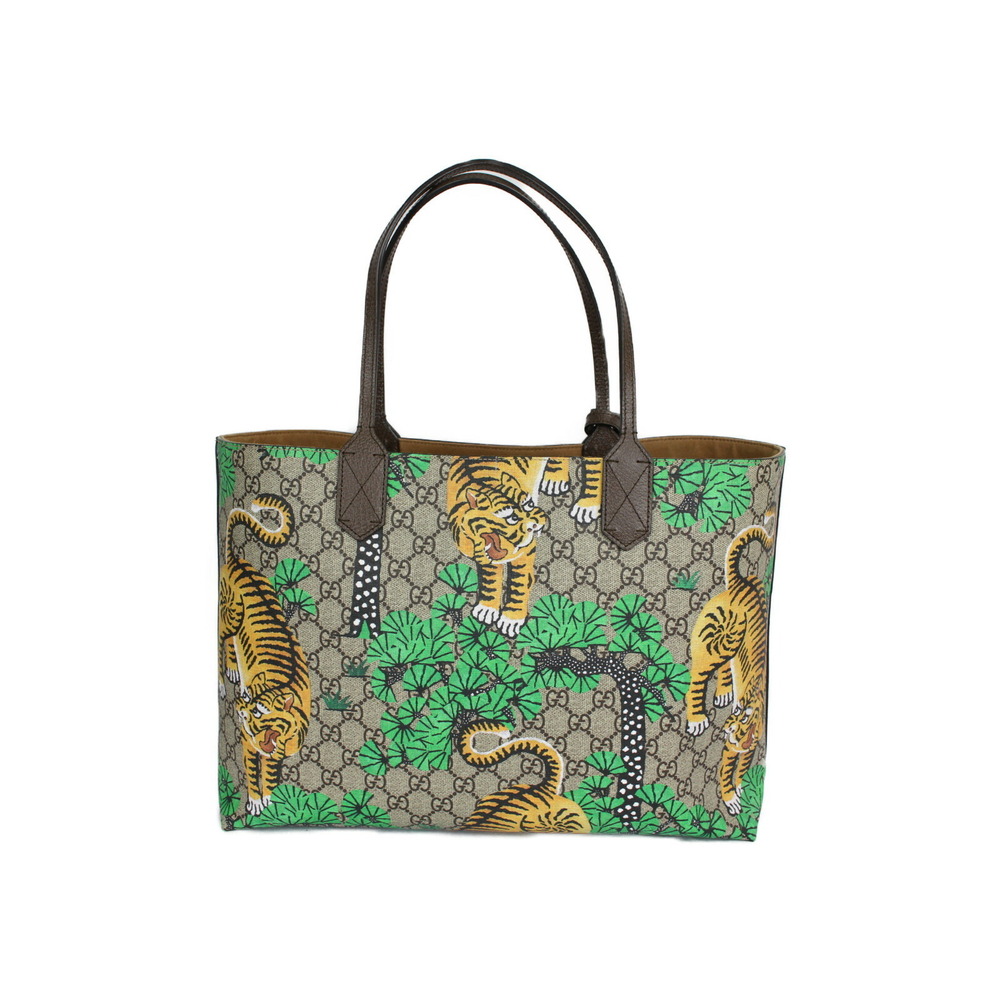 Gucci Brown prints Bag Supreme Beige Bengal GG Tan Tote Tiger